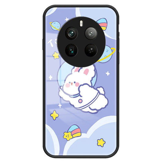 For Realme 12 Pro+ 5G / 12 Pro Case Shockproof Tempered Glass Phone Cover Cartoon Animal - Aerospace Rabbit