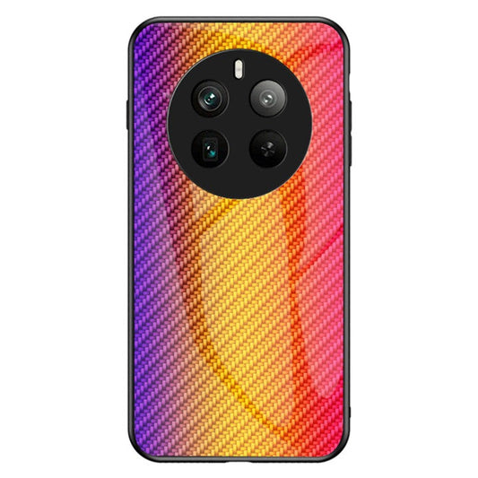 For Realme 12 Pro 5G / 12 Pro+ 5G Case Tempered Glass+PC+TPU Mobile Phone Cover - Golden Fiber