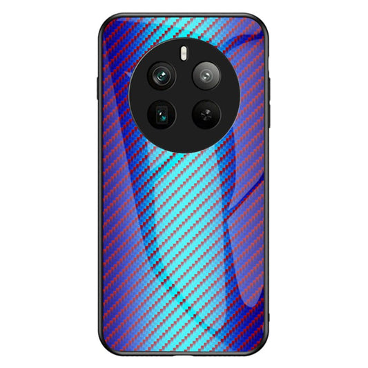 For Realme 12 Pro 5G / 12 Pro+ 5G Case Tempered Glass+PC+TPU Mobile Phone Cover - Blue Fiber
