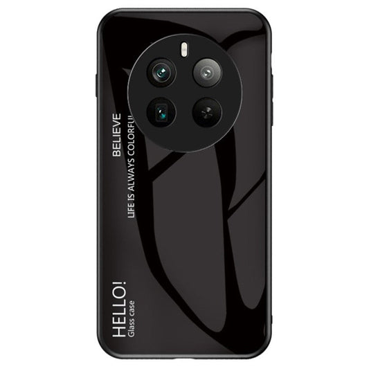 For Realme 12 Pro 5G / 12 Pro+ 5G Case Anti-Drop Tempered Glass Phone Cover - Black