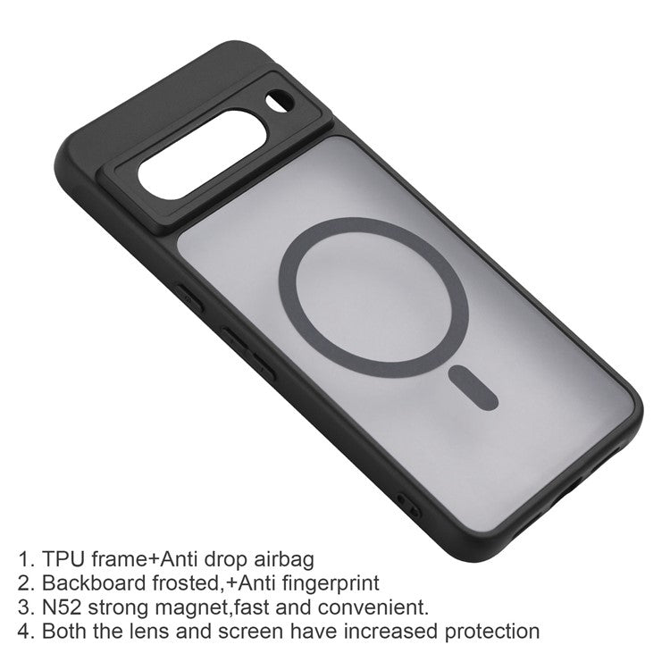 GMB Series For Google Pixel 8a Magnetic Case RFID Blocking Detachable Leather Wallet Phone Cover - Black