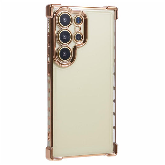 For Samsung Galaxy S24 Ultra Case Side Heart Electroplating TPU Phone Cover - Gold
