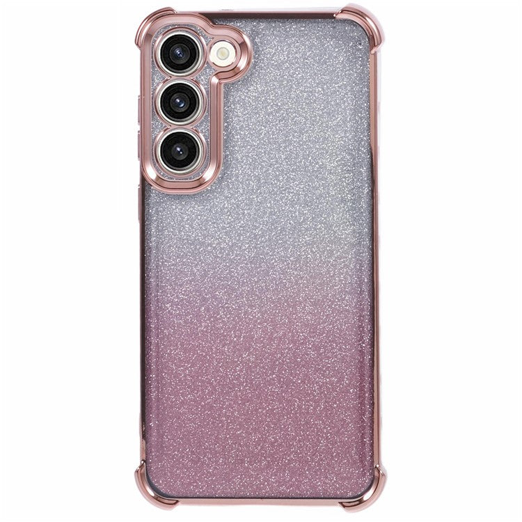 For Samsung Galaxy S23+ Case TPU Glitter Gradient Phone Cover Electroplate - Pink