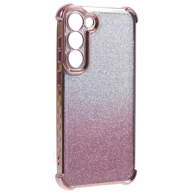 For Samsung Galaxy S23+ Case TPU Glitter Gradient Phone Cover Electroplate - Pink
