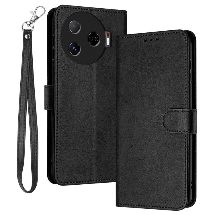 For TECNO Camon 30 Pro 5G Case Business Leather Stand Wallet Shockproof Phone Cover - Black