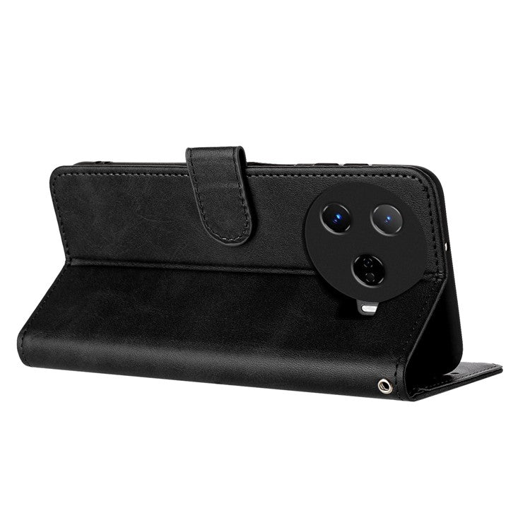 For TECNO Camon 30 Pro 5G Case Business Leather Stand Wallet Shockproof Phone Cover - Black