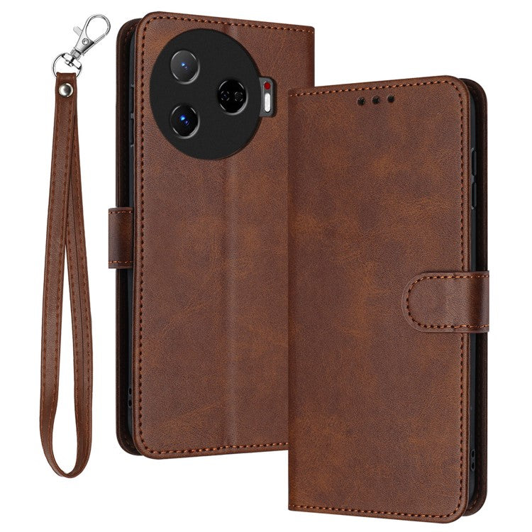 For TECNO Camon 30 Pro 5G Case Business Leather Stand Wallet Shockproof Phone Cover - Brown