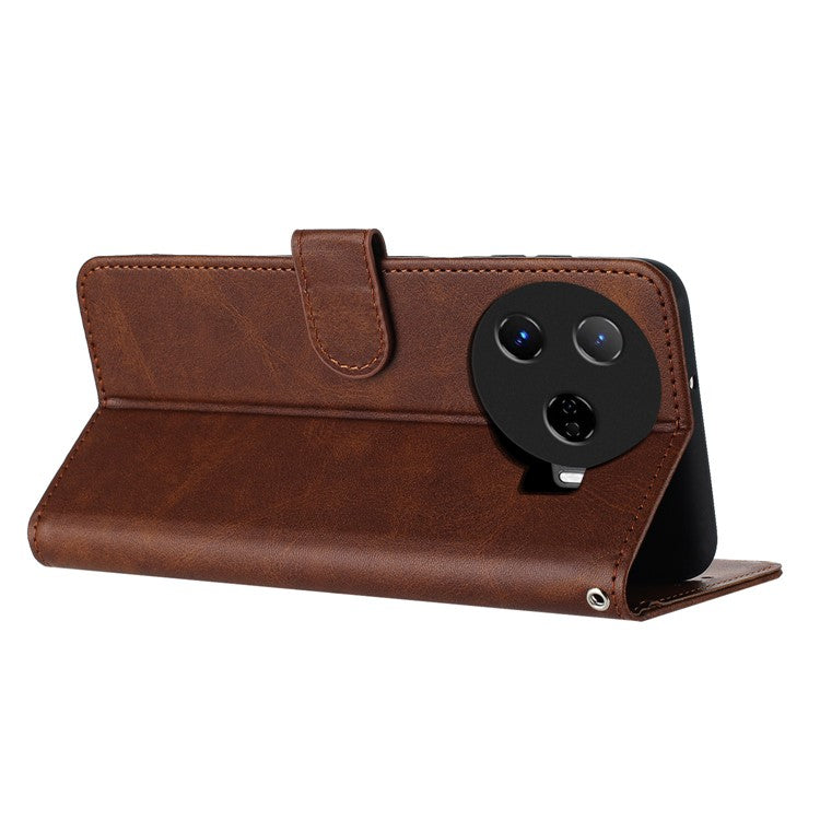 For TECNO Camon 30 Pro 5G Case Business Leather Stand Wallet Shockproof Phone Cover - Brown