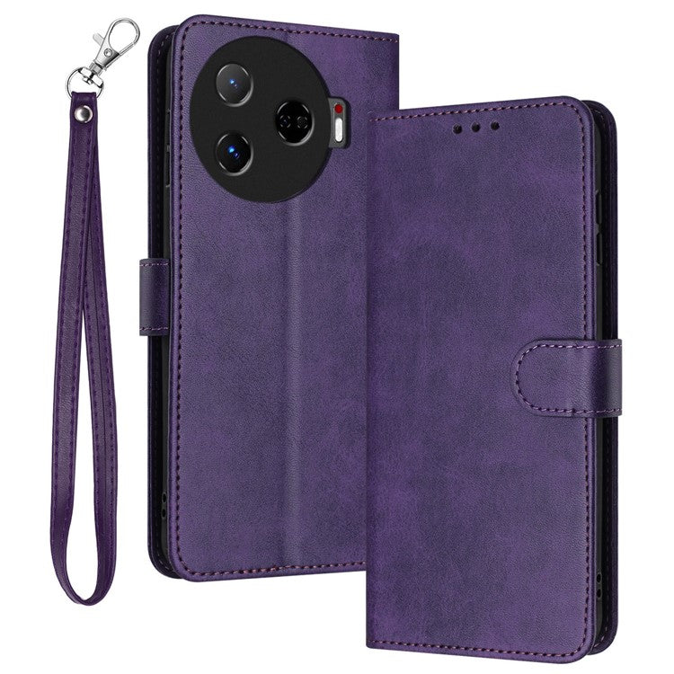 For TECNO Camon 30 Pro 5G Case Business Leather Stand Wallet Shockproof Phone Cover - Purple