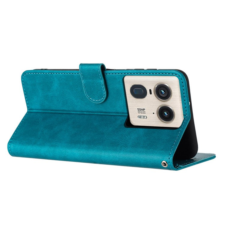 For Motorola Edge 50 Ultra 5G / Moto X50 Ultra 5G Case Calf Texture Leather Anti-Shock Phone Cover with Wallet - Green