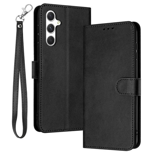 For Samsung Galaxy M55 5G / C55 5G / F55 5G Leather Wallet Stand Case Scratch-Proof Phone Cover - Black