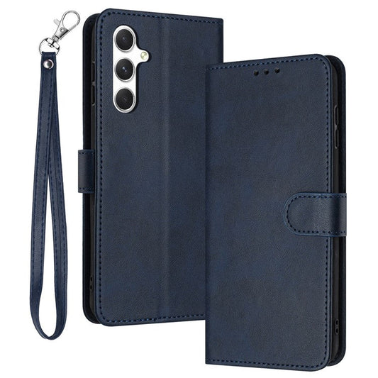 For Samsung Galaxy M55 5G / C55 5G / F55 5G Leather Wallet Stand Case Scratch-Proof Phone Cover - Sapphire