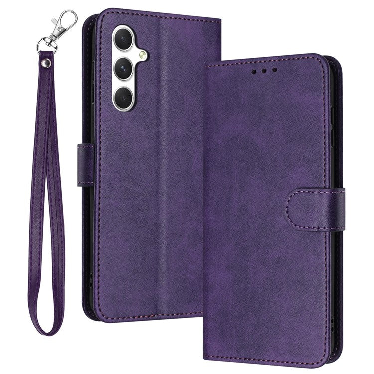 For Samsung Galaxy M55 5G / C55 5G / F55 5G Leather Wallet Stand Case Scratch-Proof Phone Cover - Purple