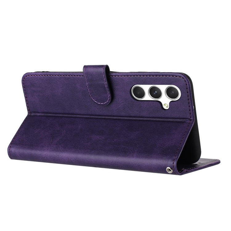 For Samsung Galaxy M55 5G / C55 5G / F55 5G Leather Wallet Stand Case Scratch-Proof Phone Cover - Purple