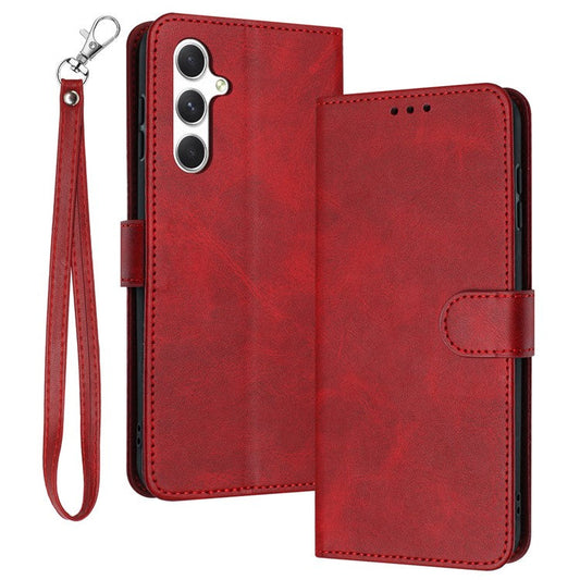 For Samsung Galaxy M55 5G / C55 5G / F55 5G Leather Wallet Stand Case Scratch-Proof Phone Cover - Red