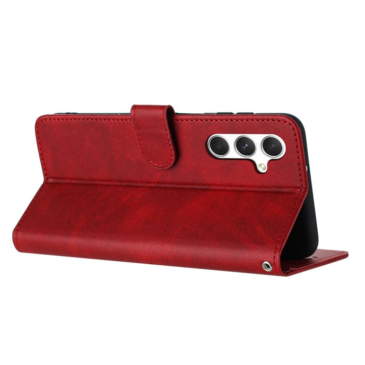 For Samsung Galaxy M55 5G / C55 5G / F55 5G Leather Wallet Stand Case Scratch-Proof Phone Cover - Red