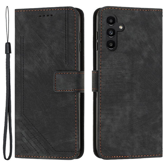 For Samsung Galaxy M55 5G / C55 5G / F55 5G Case PU Leather Wallet Skin-Touch Phone Cover - Black
