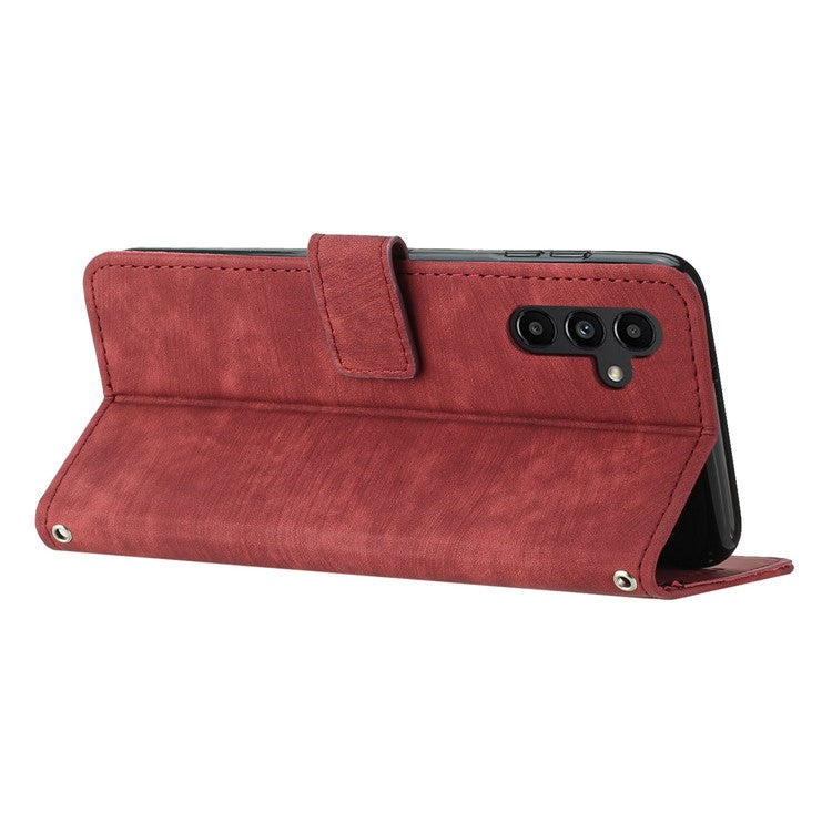 For Samsung Galaxy M55 5G / C55 5G / F55 5G Case PU Leather Wallet Skin-Touch Phone Cover - Red