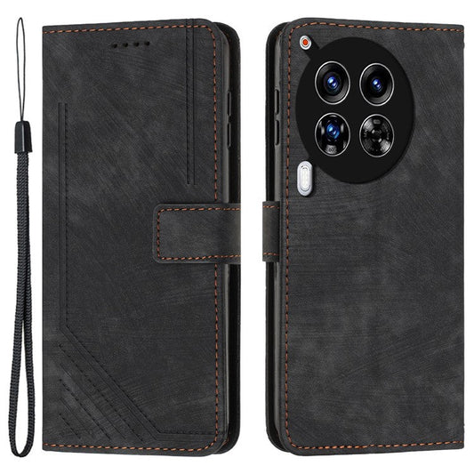 For TECNO Camon 30 4G / 5G Wallet Case Anti-Drop Imprinted PU Leather Flip Phone Cover - Black