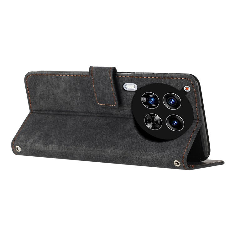 For TECNO Camon 30 4G / 5G Wallet Case Anti-Drop Imprinted PU Leather Flip Phone Cover - Black