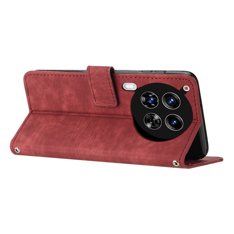 For TECNO Camon 30 4G / 5G Wallet Case Anti-Drop Imprinted PU Leather Flip Phone Cover - Red