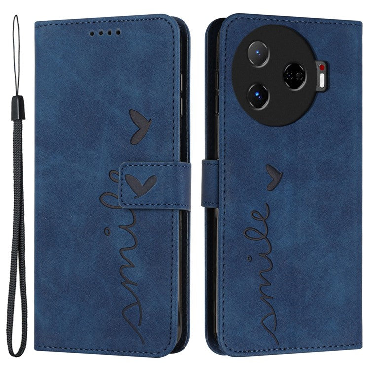 For TECNO Camon 30 Pro 5G Case Wallet Love Heart Leather Phone Cover - Sapphire