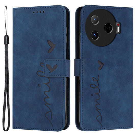 For TECNO Camon 30 Pro 5G Case Wallet Love Heart Leather Phone Cover - Sapphire