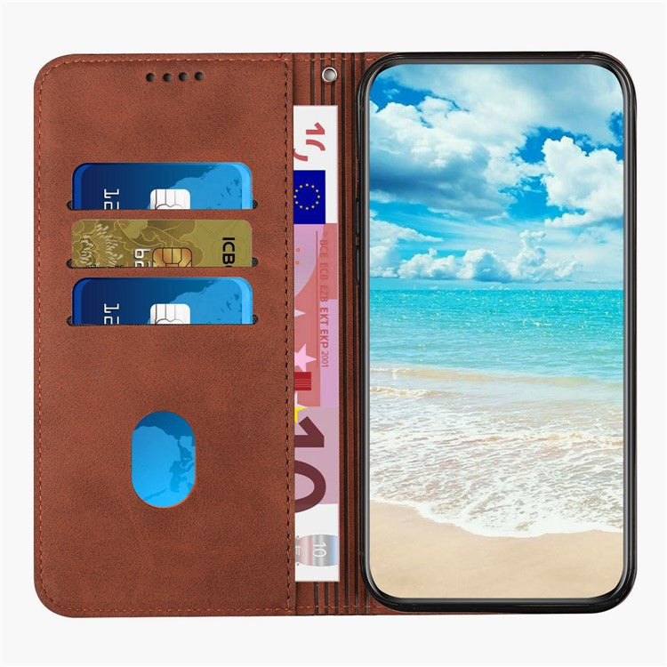 For Motorola Edge 50 Ultra 5G / Moto X50 Ultra 5G Imprinted PU Leather Phone Cover Wholesale Phone Case Stand Shell - Brown