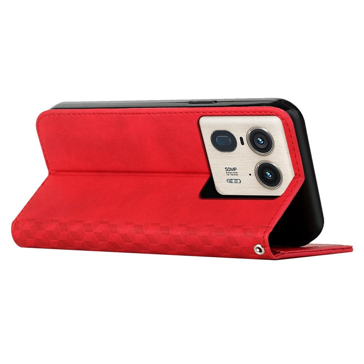 For Motorola Edge 50 Ultra 5G / Moto X50 Ultra 5G Imprinted PU Leather Phone Cover Wholesale Phone Case Stand Shell - Red