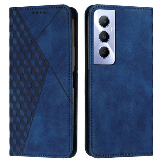 For Realme C65 4G Phone Case PU Leather Magnetic Closing Phone Stand Cover - Sapphire