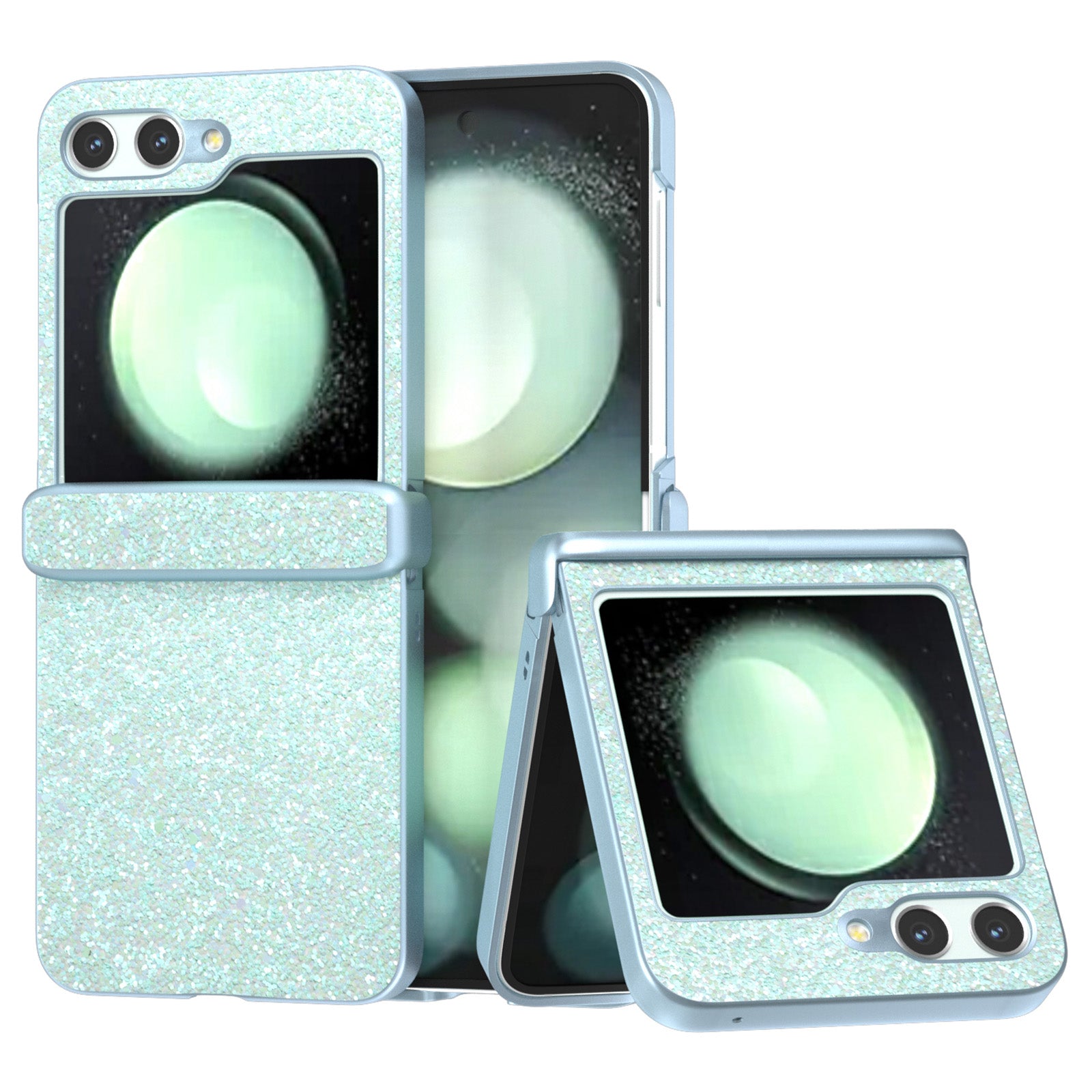 For Samsung Galaxy Z Flip6 5G Phone Case Wholesale PC+PU Leather Phone Shell - Mint Green