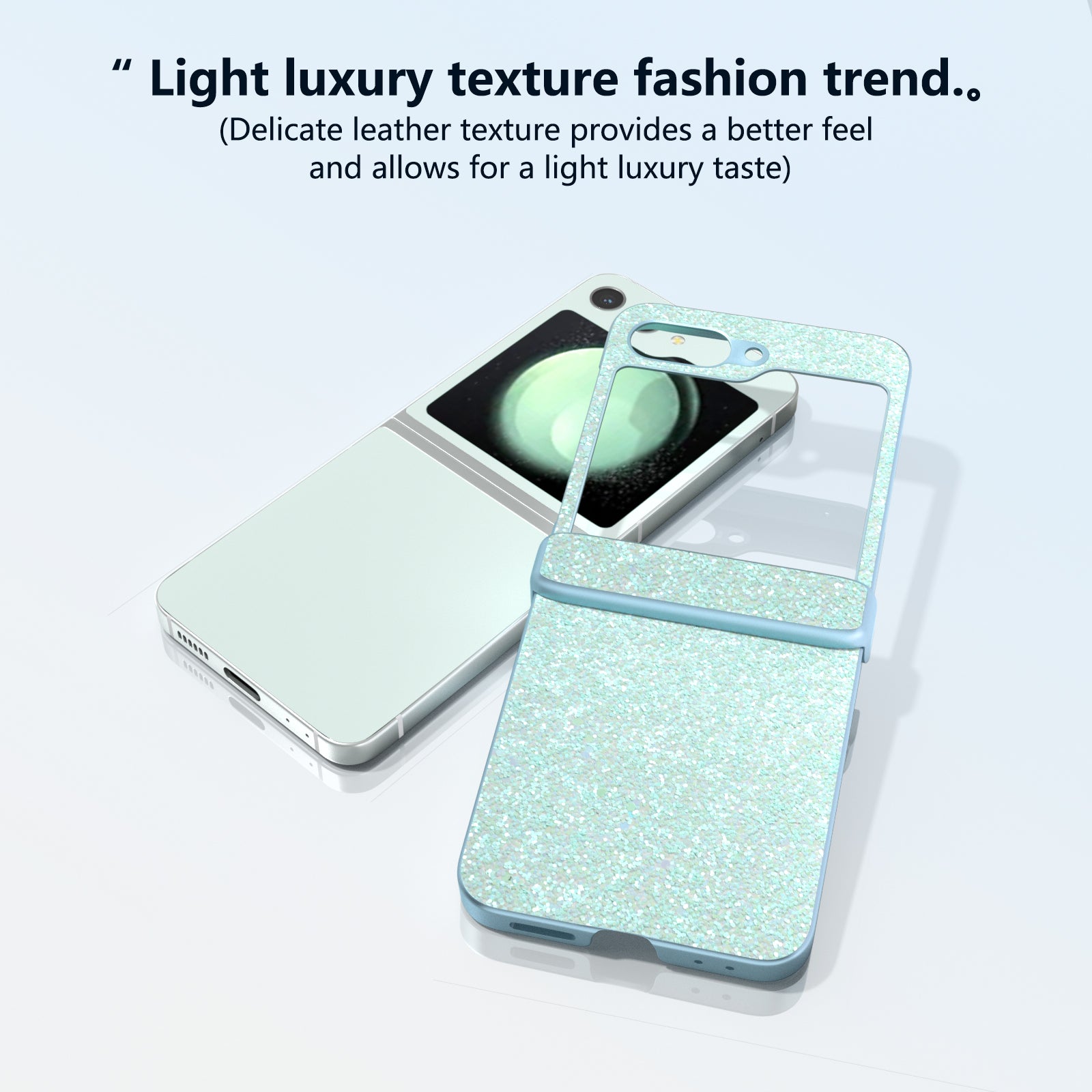 For Samsung Galaxy Z Flip6 5G Phone Case Wholesale PC+PU Leather Phone Shell - Mint Green