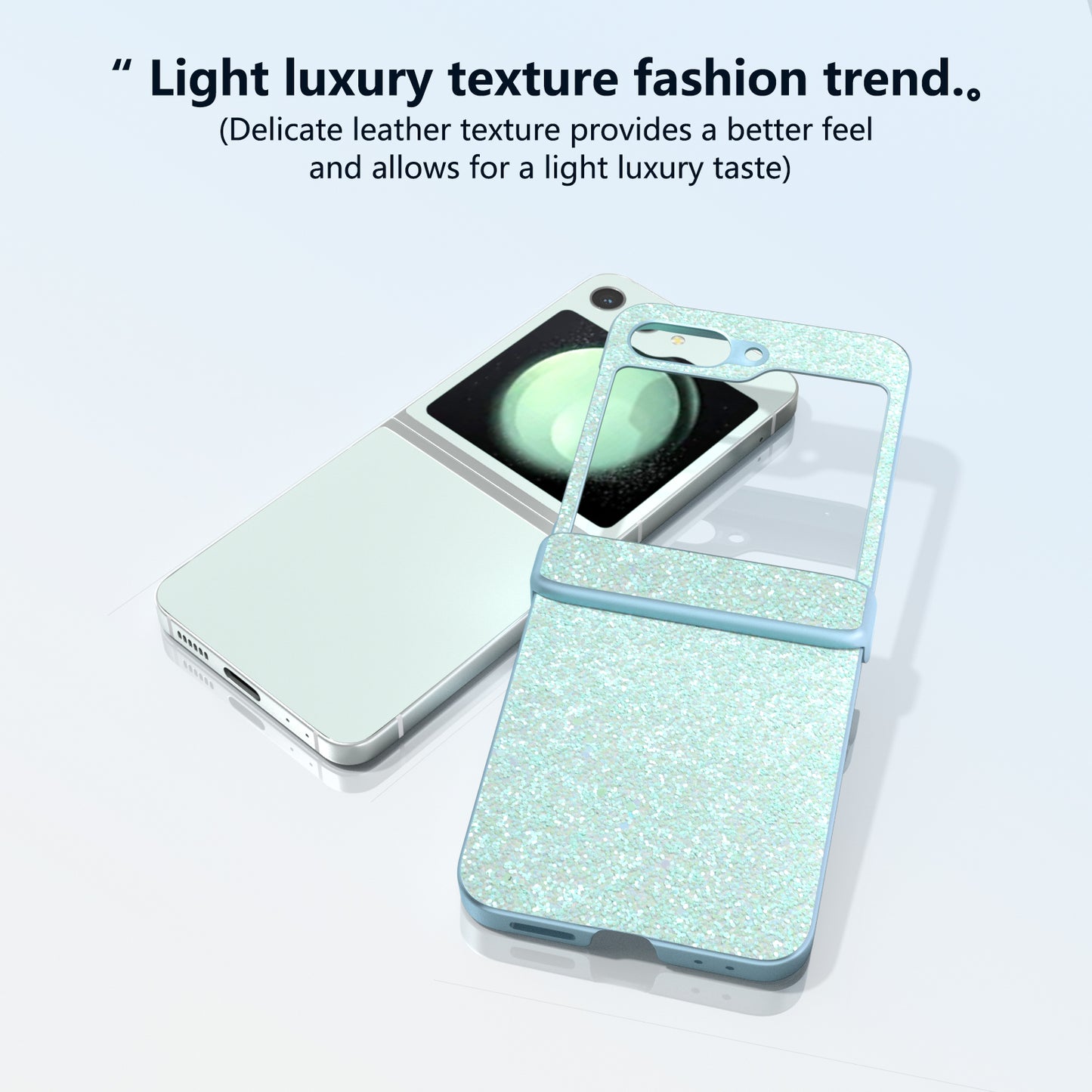 For Samsung Galaxy Z Flip6 5G Phone Case Wholesale PC+PU Leather Phone Shell - Mint Green