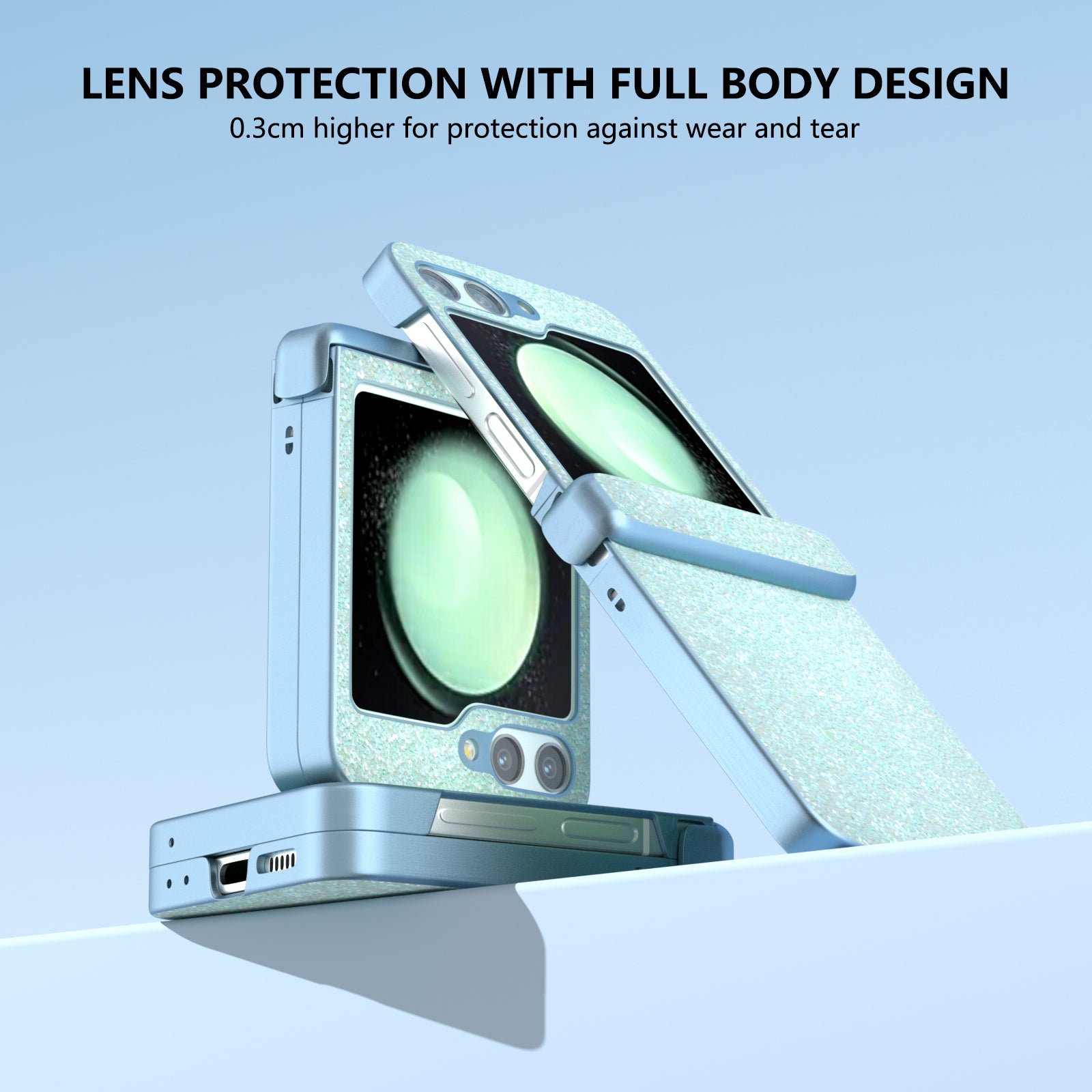 For Samsung Galaxy Z Flip6 5G Phone Case Wholesale PC+PU Leather Phone Shell - Mint Green