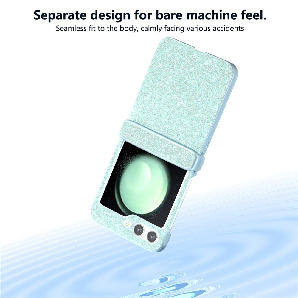 For Samsung Galaxy Z Flip7 FE 5G / Z Flip6 5G Phone Case Wholesale PC+PU Leather Phone Shell - Mint Green