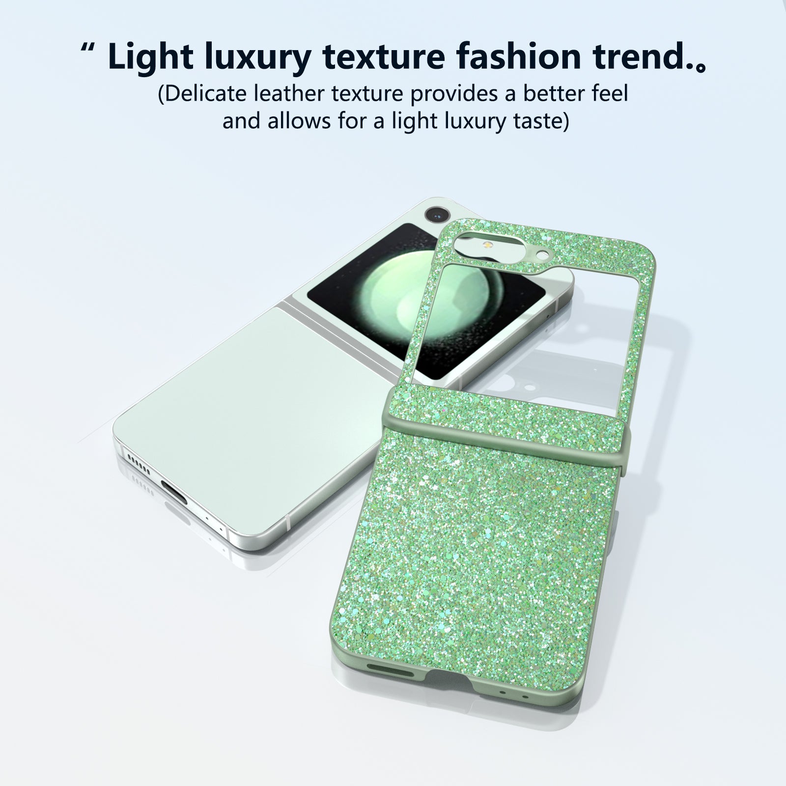 For Samsung Galaxy Z Flip6 5G Phone Case Wholesale PC+PU Leather Phone Shell - Green