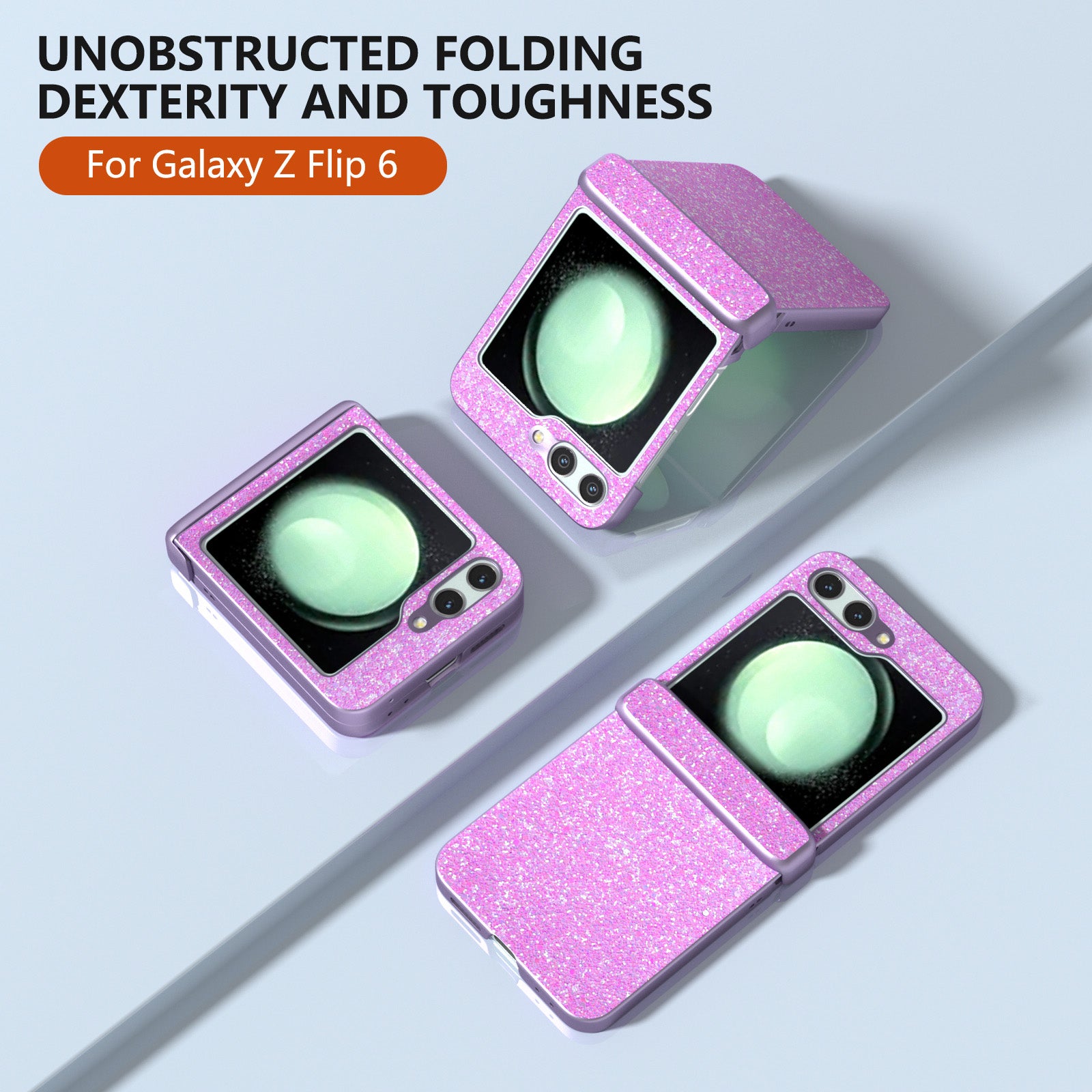 For Samsung Galaxy Z Flip6 5G Phone Case Wholesale PC+PU Leather Phone Shell - Pinkish Purple