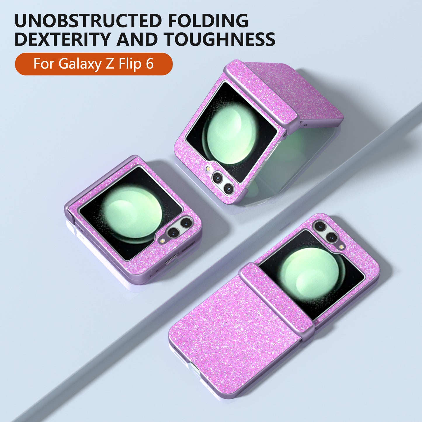 For Samsung Galaxy Z Flip6 5G Phone Case Wholesale PC+PU Leather Phone Shell - Pinkish Purple