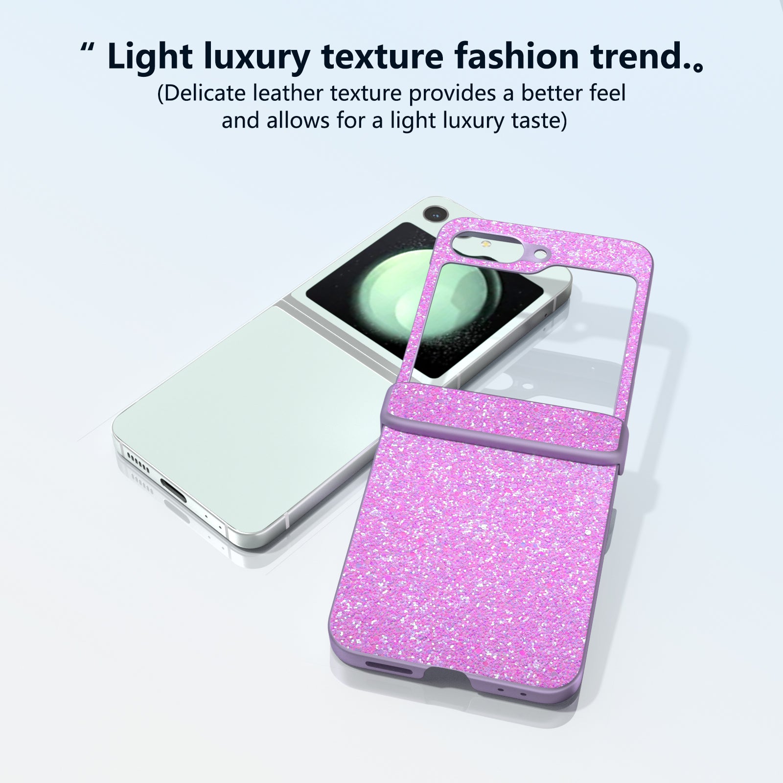 For Samsung Galaxy Z Flip6 5G Phone Case Wholesale PC+PU Leather Phone Shell - Pinkish Purple