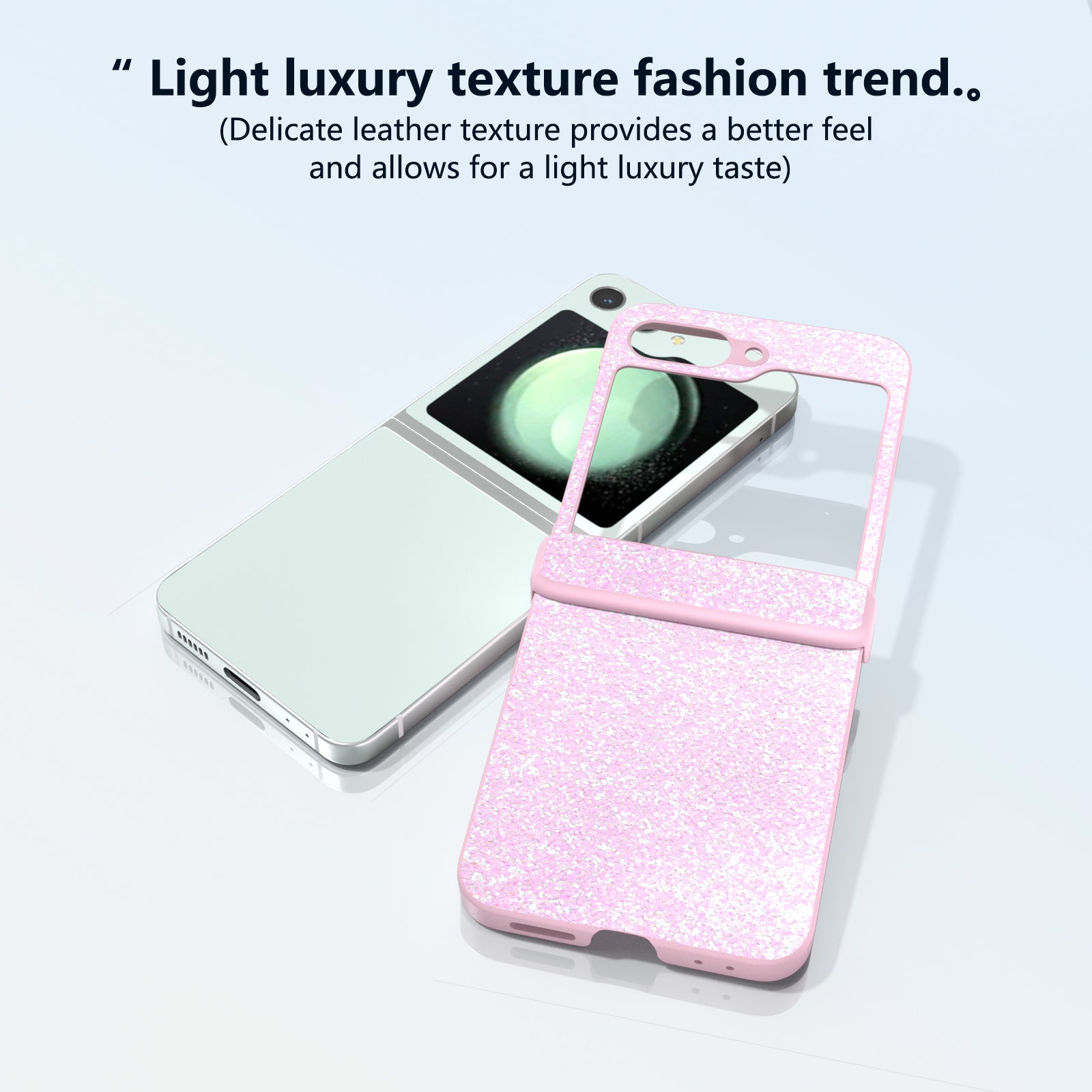 For Samsung Galaxy Z Flip6 5G Phone Case Wholesale PC+PU Leather Phone Shell - Gradient Pink