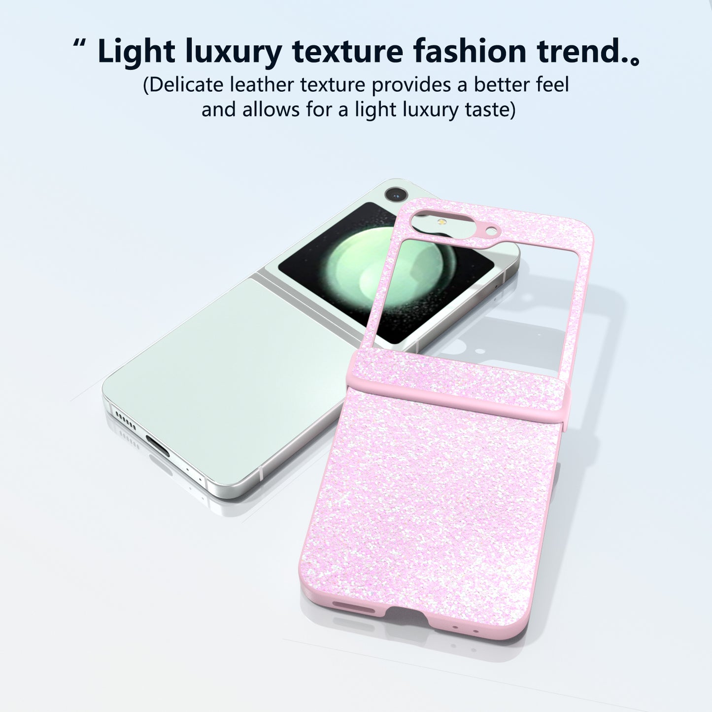 For Samsung Galaxy Z Flip6 5G Phone Case Wholesale PC+PU Leather Phone Shell - Gradient Pink