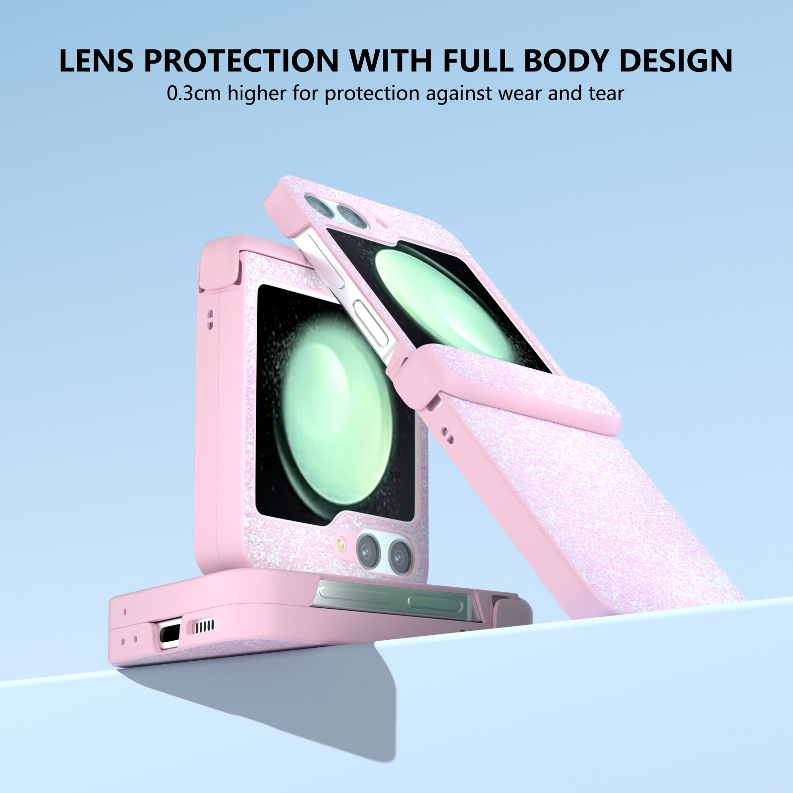 For Samsung Galaxy Z Flip6 5G Phone Case Wholesale PC+PU Leather Phone Shell - Gradient Pink