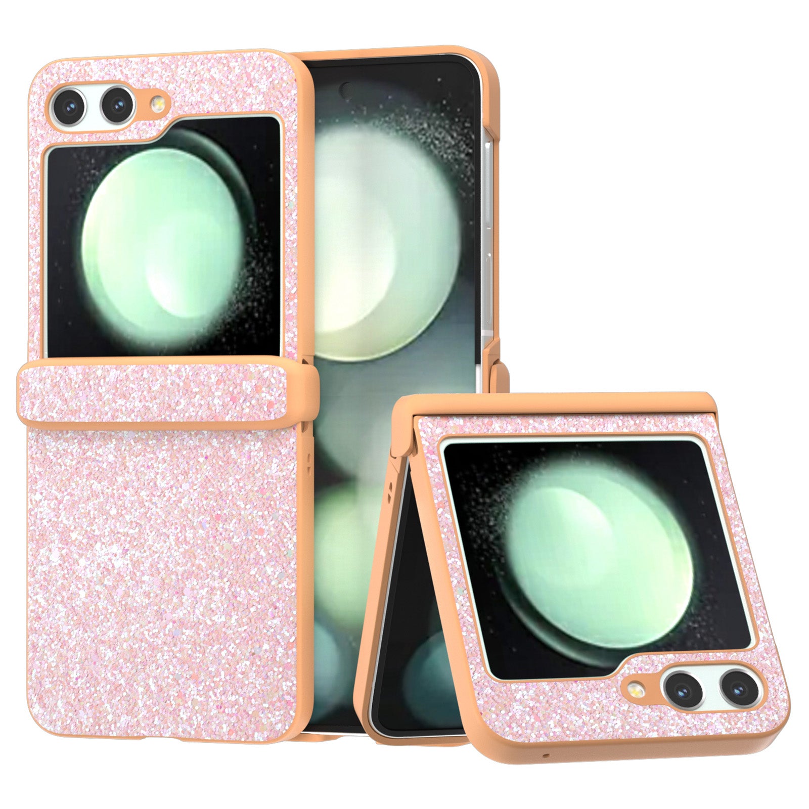 For Samsung Galaxy Z Flip6 5G Phone Case Wholesale PC+PU Leather Phone Shell - Peach Pink