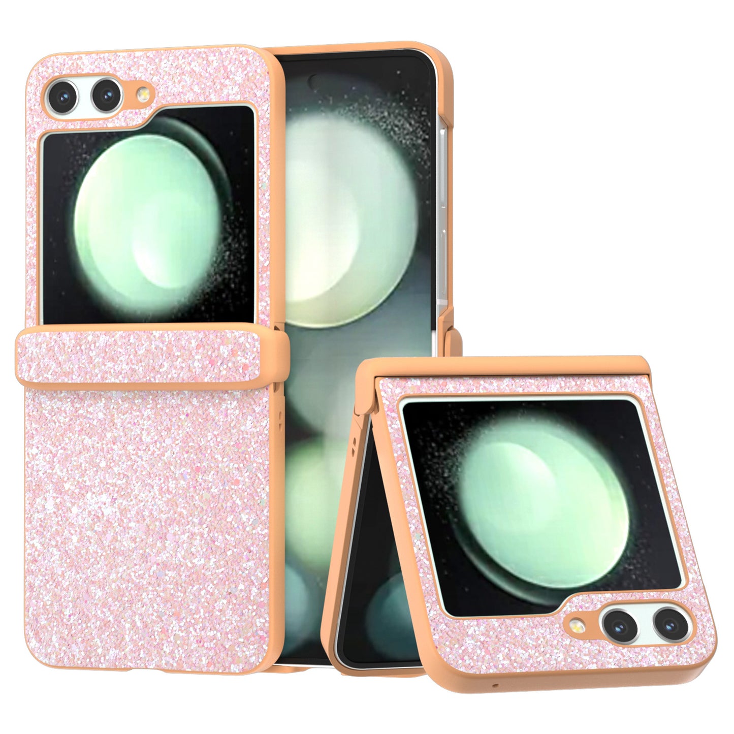 For Samsung Galaxy Z Flip6 5G Phone Case Wholesale PC+PU Leather Phone Shell - Peach Pink
