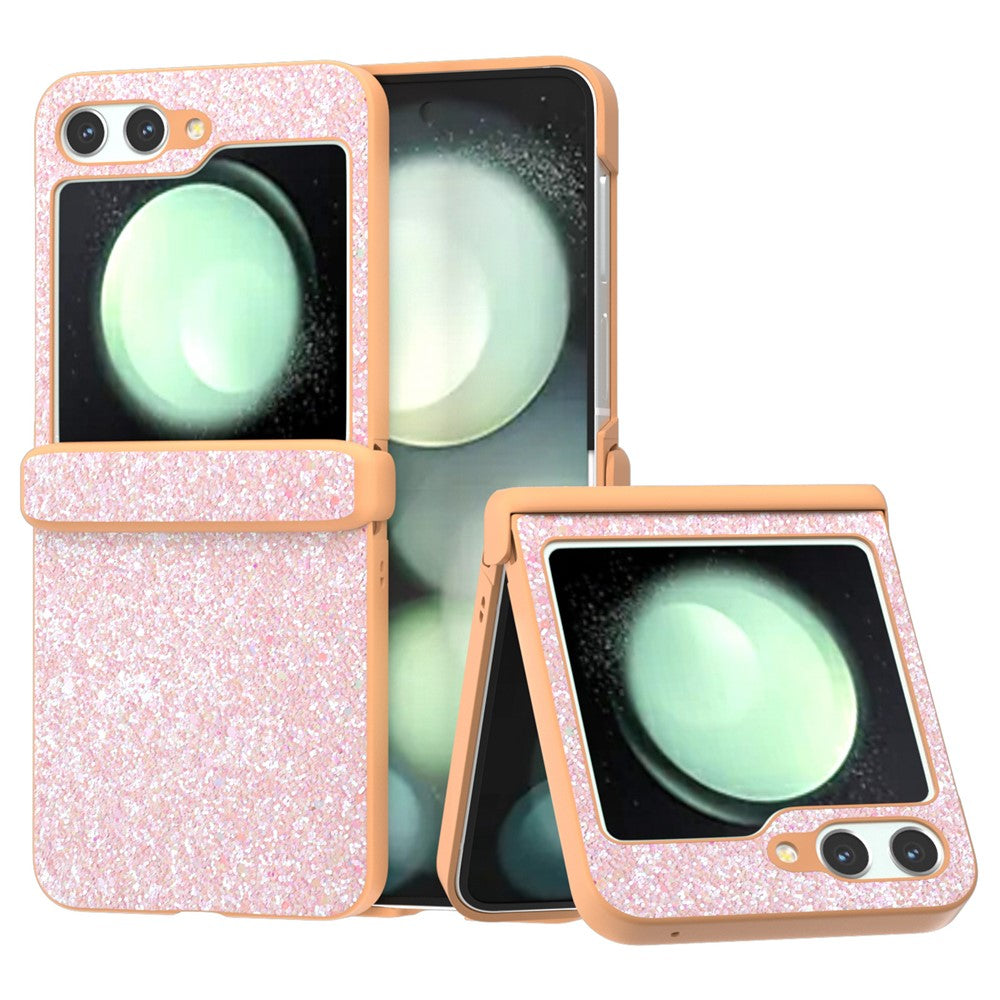 For Samsung Galaxy Z Flip7 FE 5G / Z Flip6 5G Phone Case Wholesale PC+PU Leather Phone Shell - Peach Pink