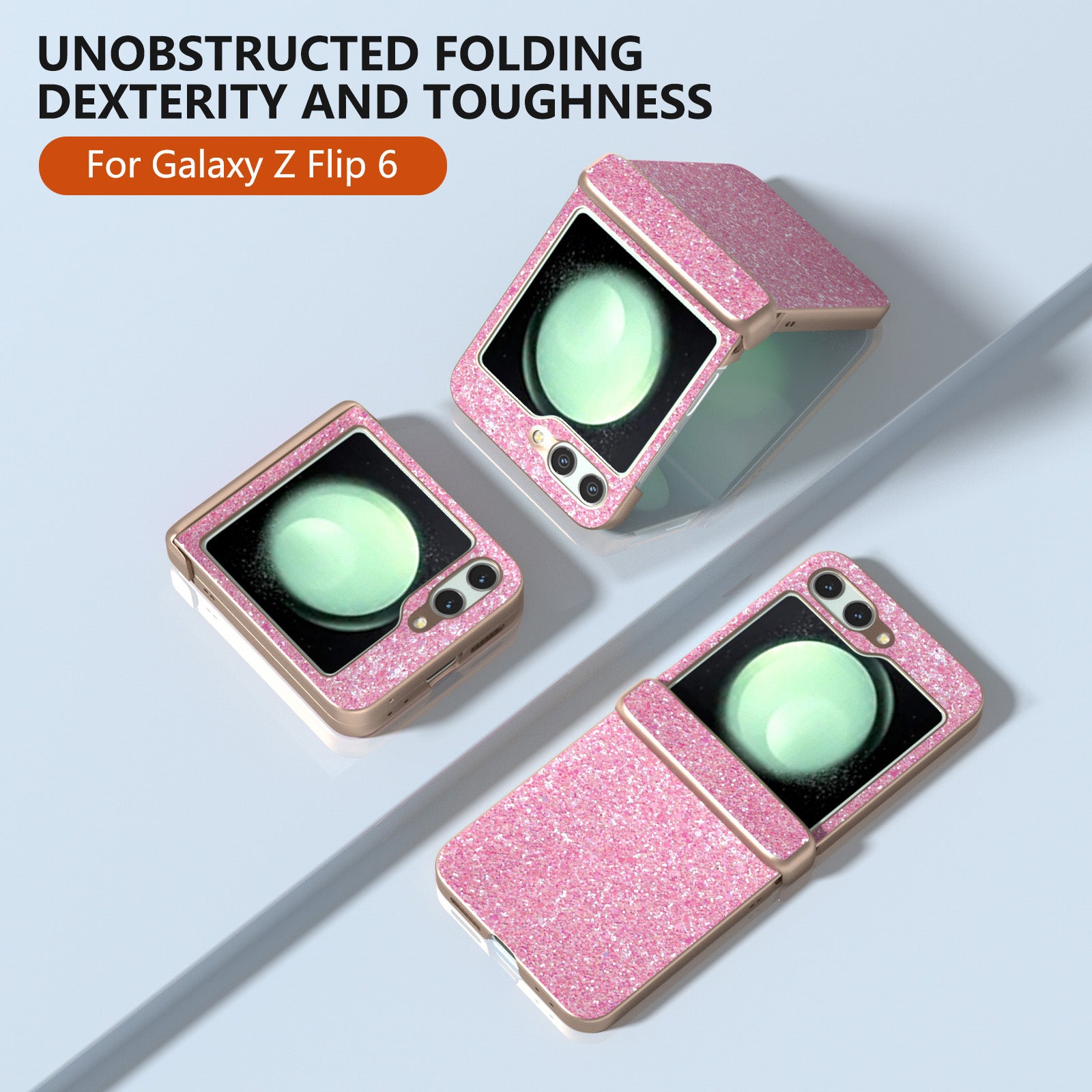 For Samsung Galaxy Z Flip6 5G Phone Case Wholesale PC+PU Leather Phone Shell - Pink