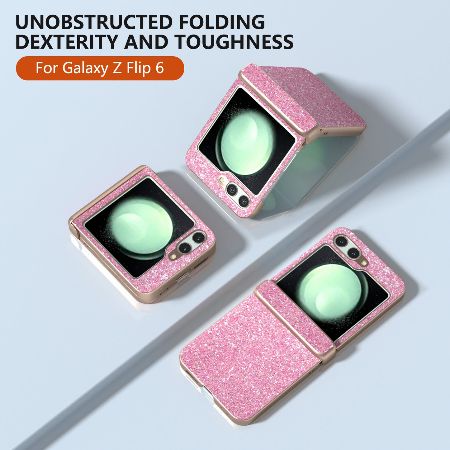 For Samsung Galaxy Z Flip6 5G Phone Case Wholesale PC+PU Leather Phone Shell - Pink