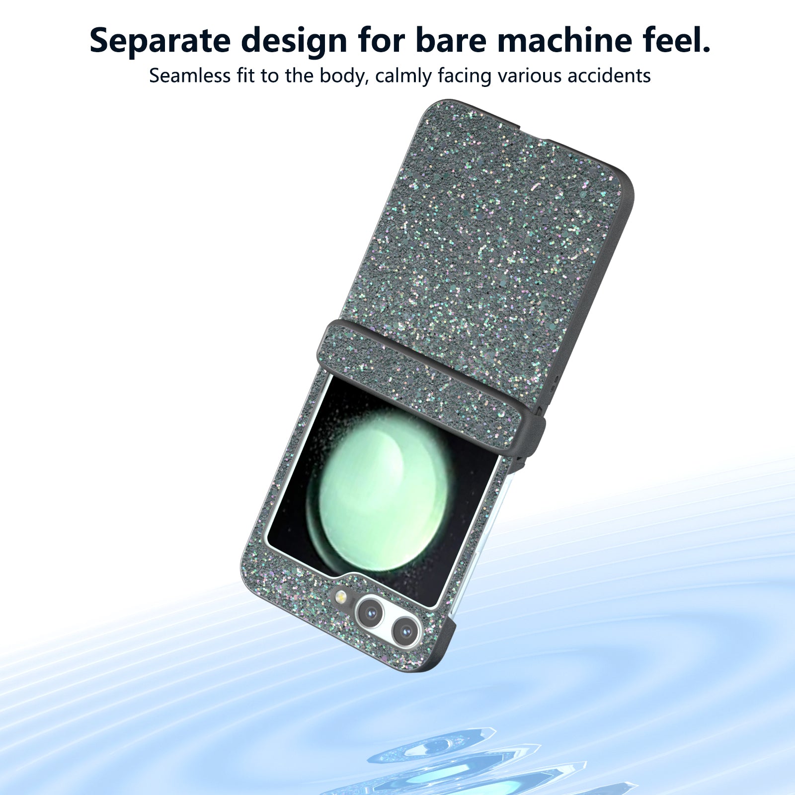 For Samsung Galaxy Z Flip6 5G Phone Case Wholesale PC+PU Leather Phone Shell - Black Green