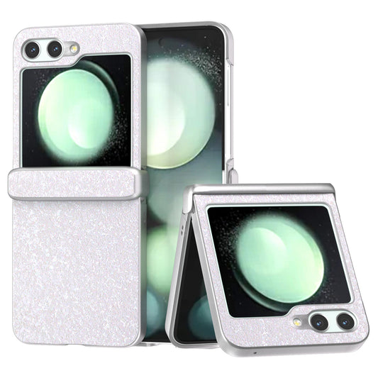 For Samsung Galaxy Z Flip6 5G Phone Case Wholesale PC+PU Leather Phone Shell - White