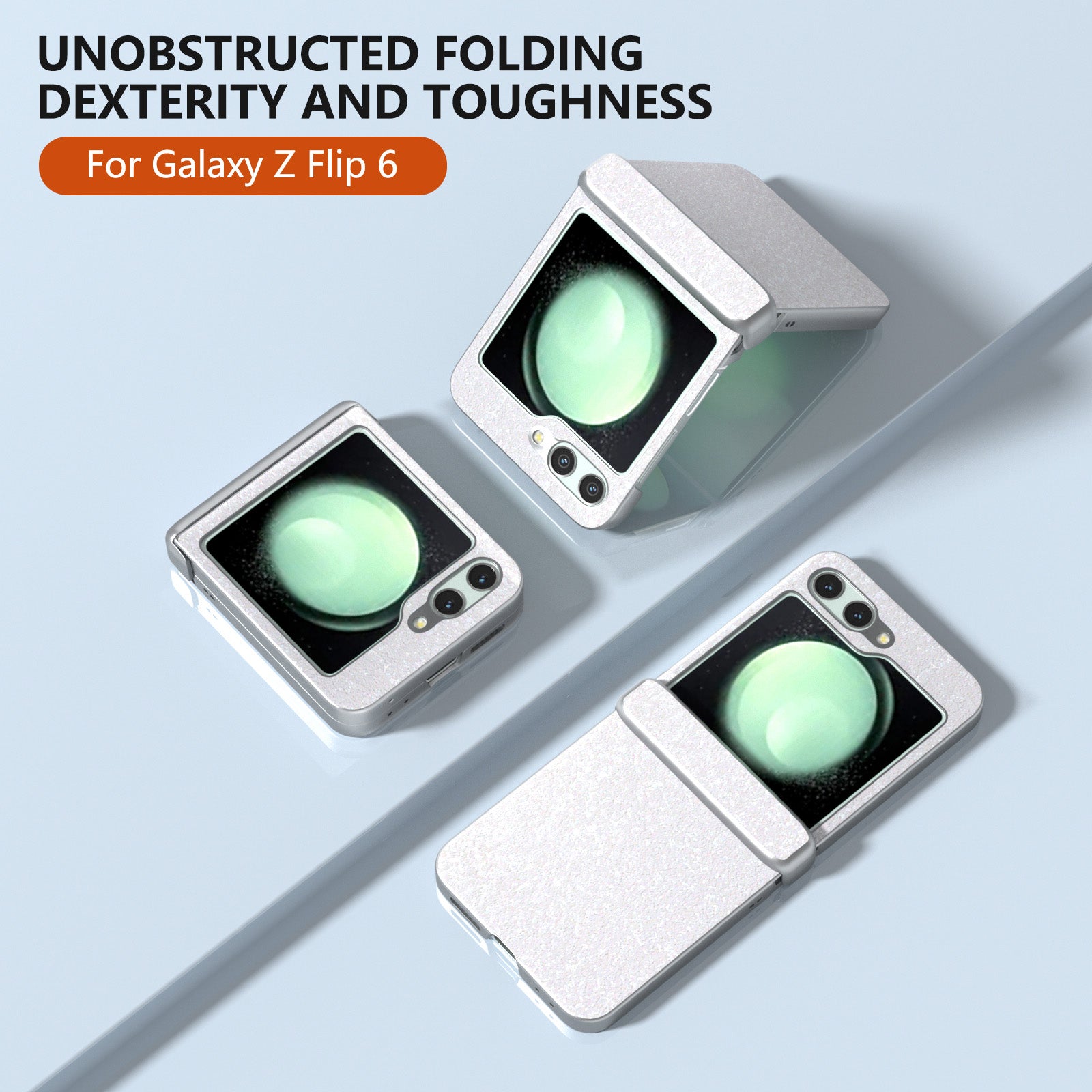 For Samsung Galaxy Z Flip6 5G Phone Case Wholesale PC+PU Leather Phone Shell - White
